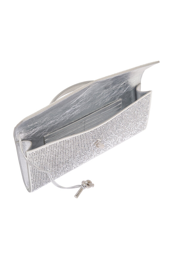 Bottega Veneta Andiamo White Moonlight & Silver Crystal Clutch - view 4