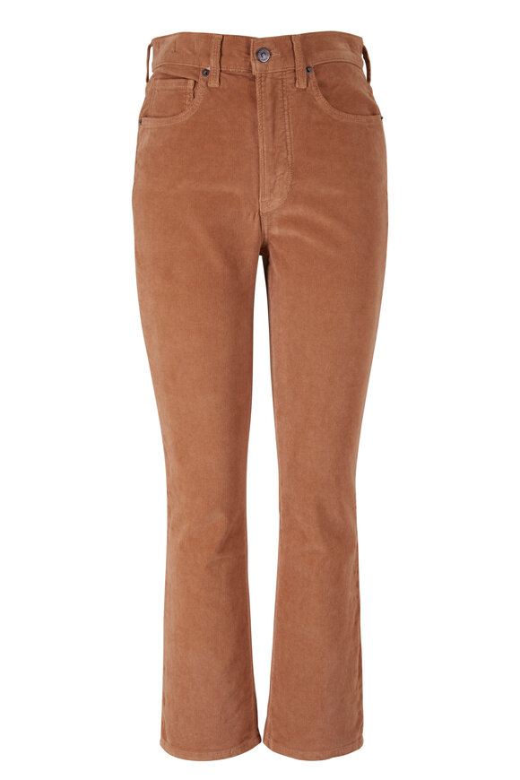 Veronica Beard - Carly Camel Corduroy High-Rise Kick Flare Jean