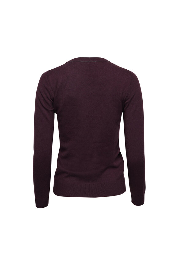 Brunello Cucinelli Mulberry Cashmere Crewneck Pullover - view 2