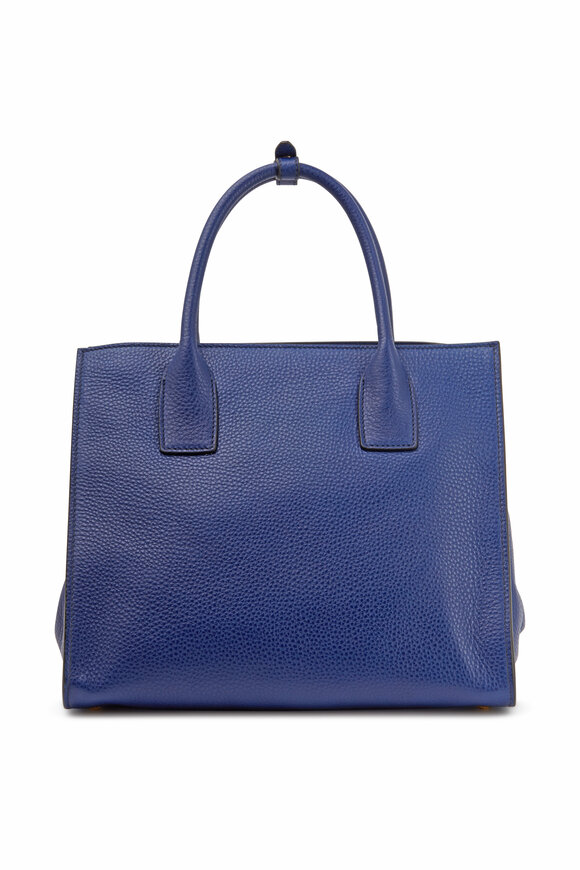 Prada - Navy Blue Vitello Leather Medium Tote