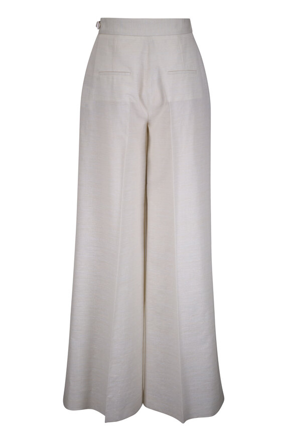 Kiton Cream Lurex Sheen Wide Leg Pant - view 3