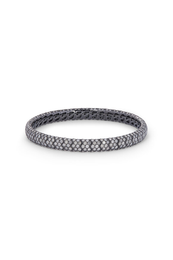 Sidney Garber 18k White Gold Pave Stretch Bracelet