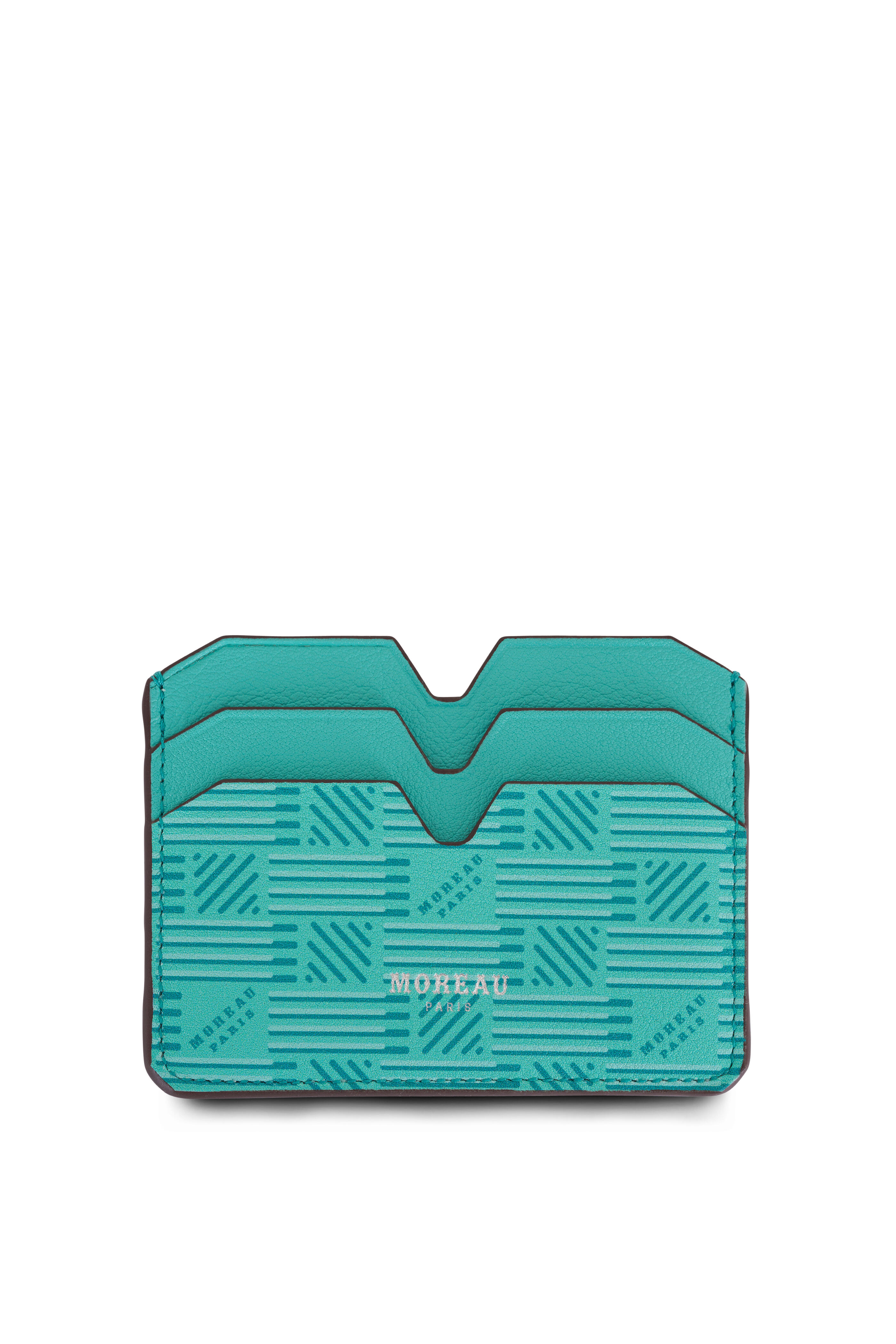 Moreau Paris - Turquoise Leather Logo Card Case