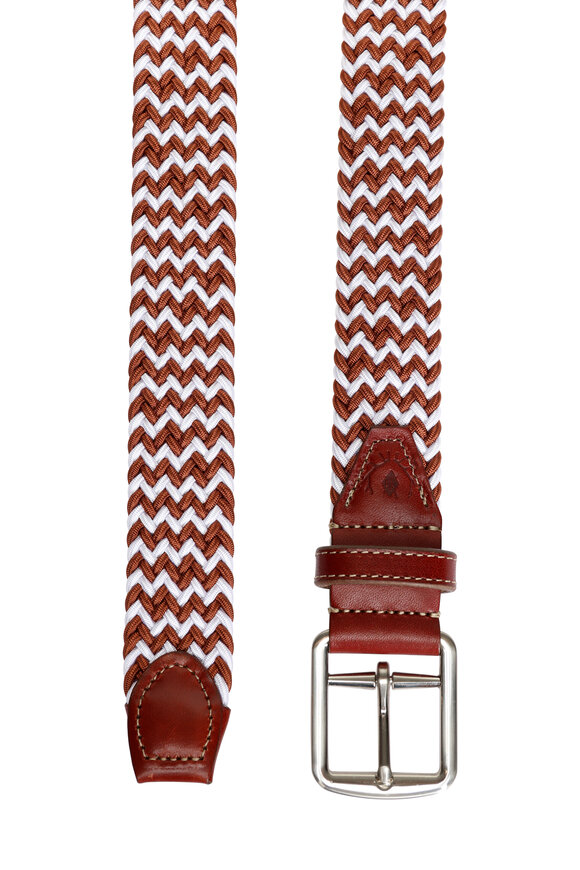 Martin Dingman Collegiate Newport Orange & White Elastic Belt - view 2
