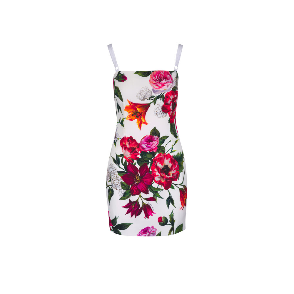 Dolce & Gabbana フラワードレス 半袖 マルチカラー Dolce & Gabbana - Multicolor Floral Silk Chiffon Dress