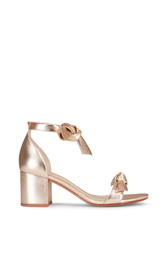 Alexandre Birman Clarita Gold Leather Tie Sandal, 60mm - view 2
