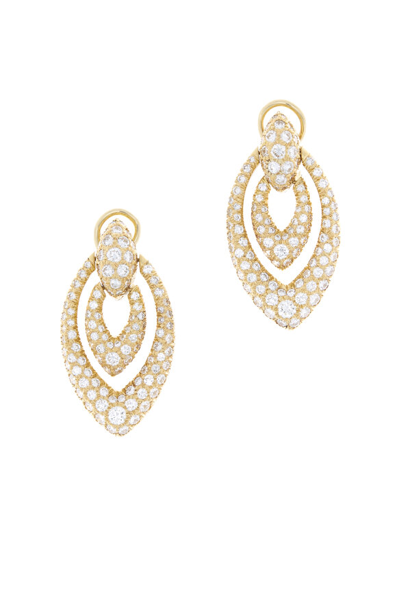 Oscar Heyman - Yellow Gold Diamond Drop Earrings