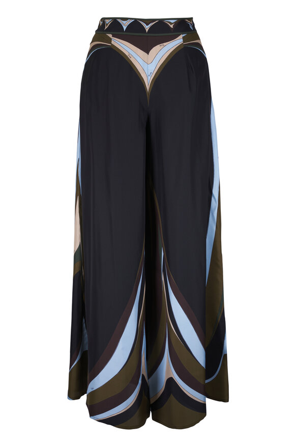 Pucci Fari Multicolor Print Silk Palazzo Pant - view 3