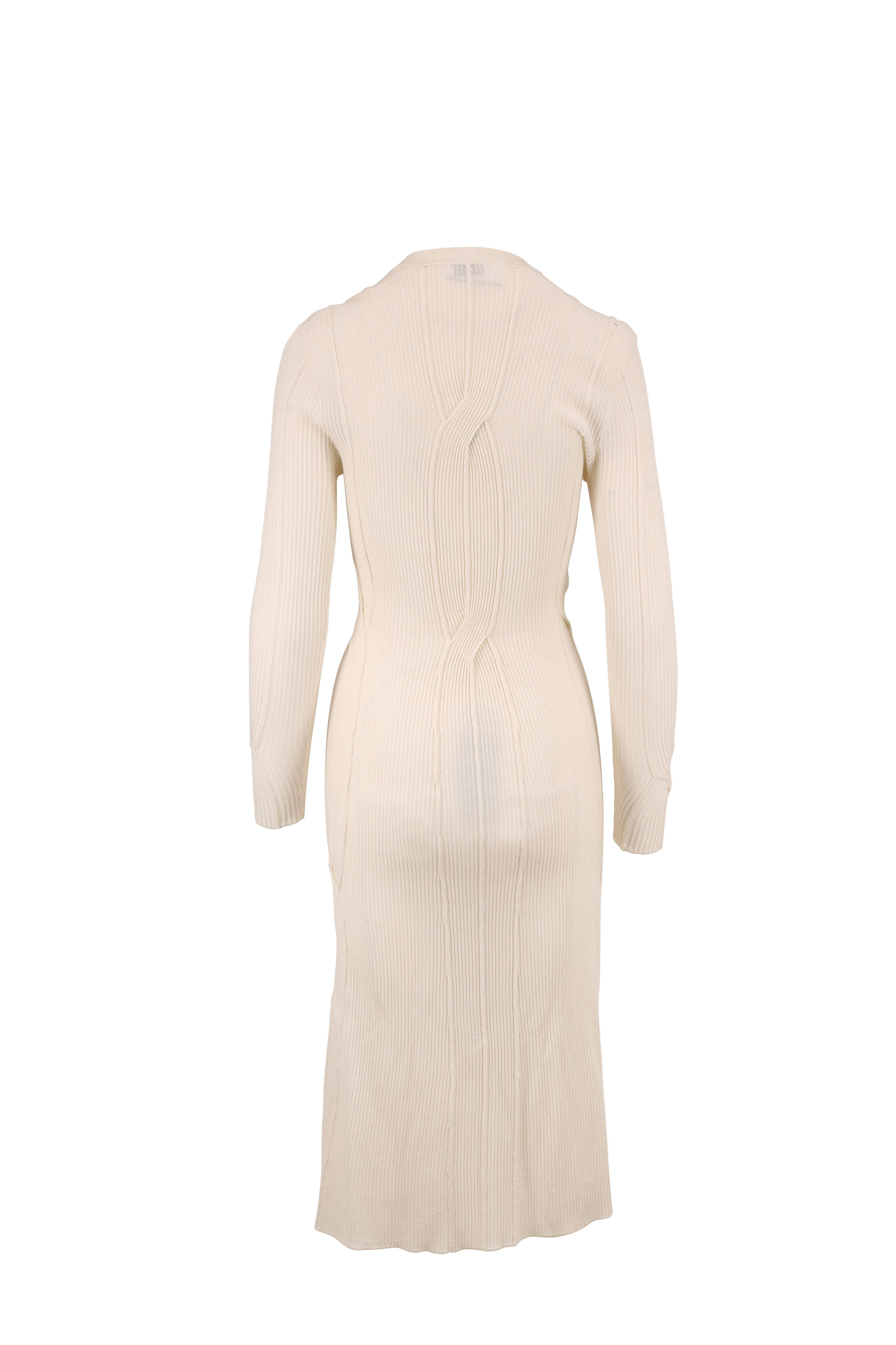 Rosetta Getty - Ivory Reverse Cable Knit Long Cardigan