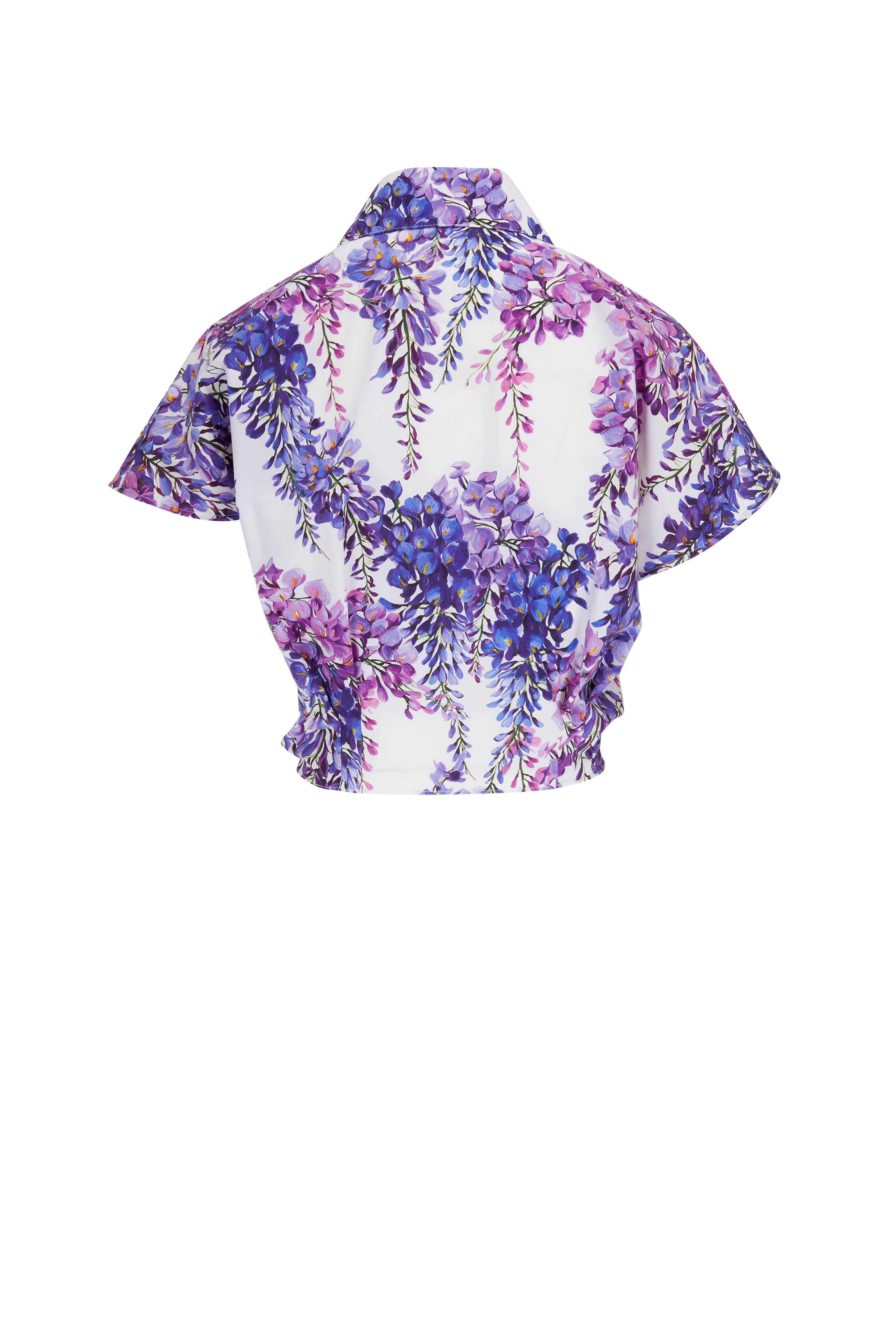Dolce & Gabbana - Purple & White Wisteria Print Crop Top