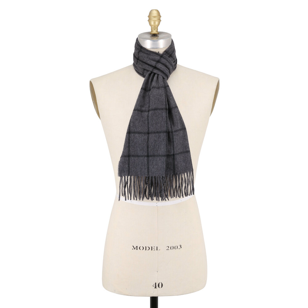 CTHY】WINDOWPANE CHECK CASHMERE STOLE
