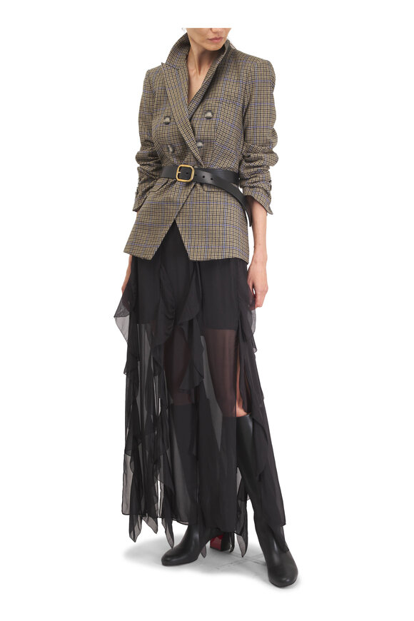 LOEWE レザー ベルト 90/36 Loewe - Black & Gold Round Soft Leather Belt | Mitchell Stores