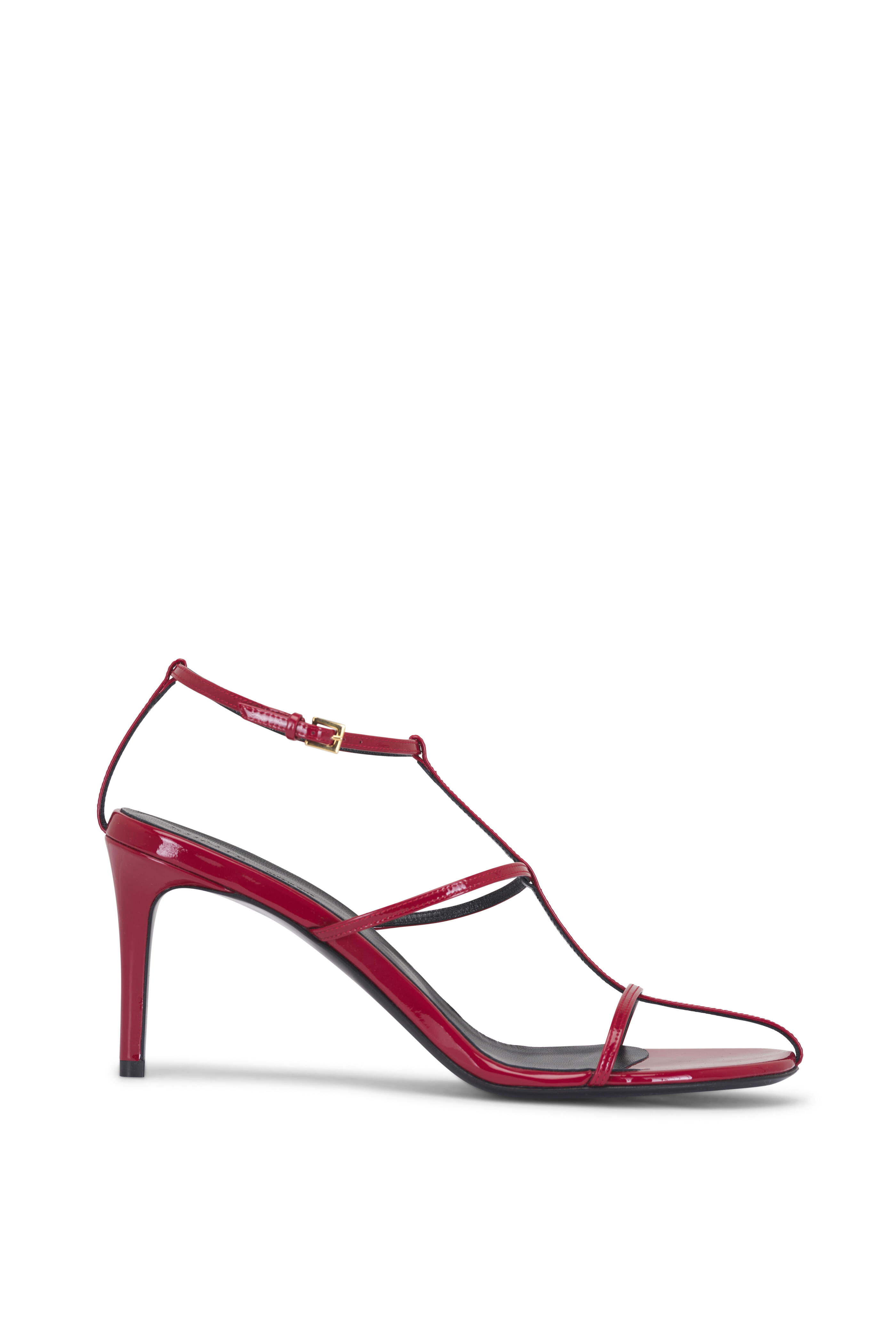 Khaite - Fire Red Patent Leather Cage Sandal