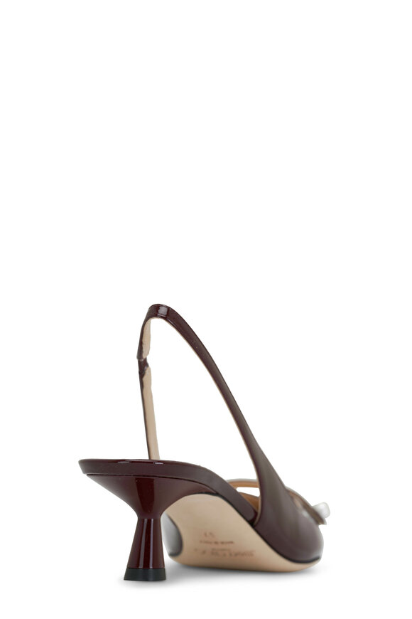 Jimmy Choo - Amita Garnet Patent Leather Slingback, 45mm