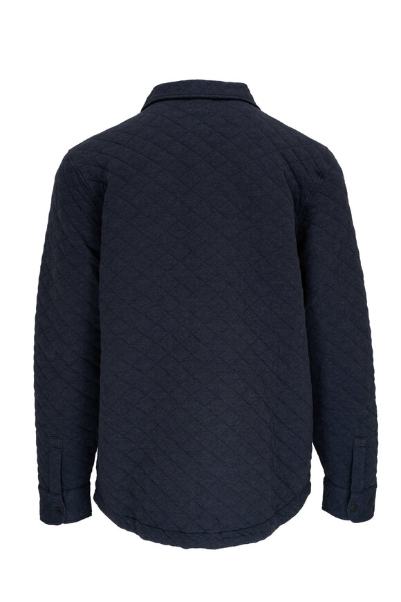 Faherty Brand - CPO Epic Navy Mélange Quilted Fleece Shacket 