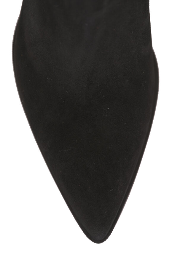 Santoni Elly Black Suede Short Boot, 65mm - view 4