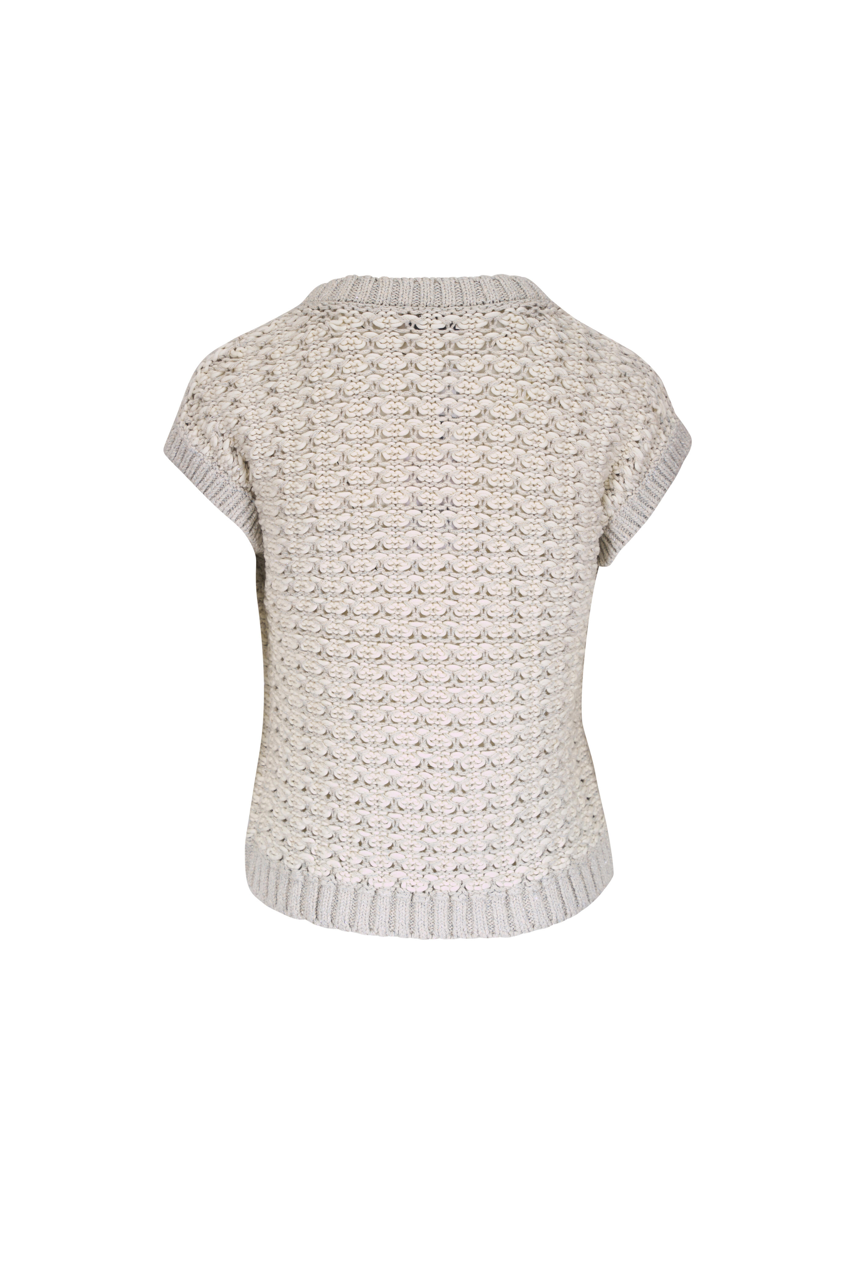 Lafayette 148 New York - Pencil Gray Open Stitch Sweater Vest