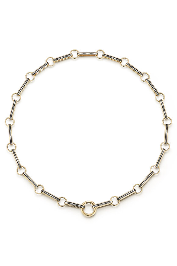 Storrow 14k Gold Book Link Diamond Pave Ellis Chain - view 1