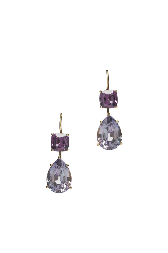 Rahaminov Royal Purple Spinel & Tanzanite Drop Earrings