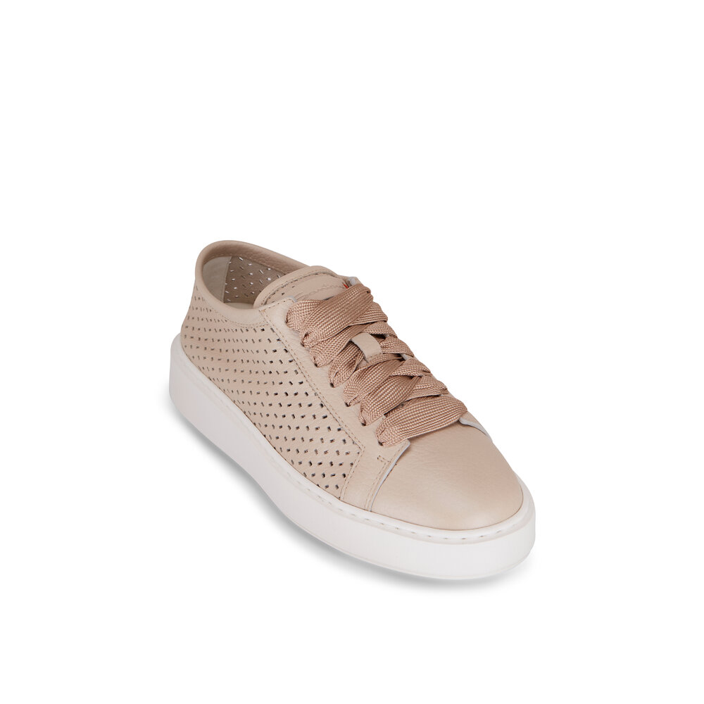 ★Santoni★Men's Digs Sneakers★Beige SANTONI low top men's beige suede sneakers / shoes / made in