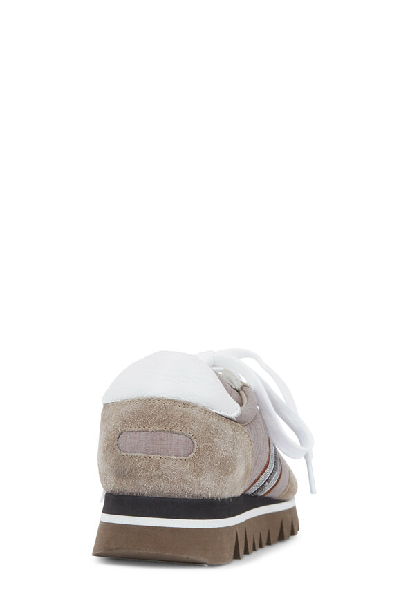 Brunello Cucinelli - Desert Monili & Ribbon Trim Sneaker