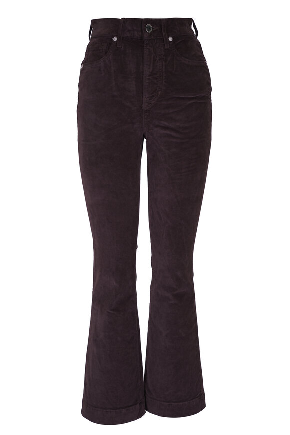 Veronica Beard - Carson Dark Chocolate Velvet Ankle Flare Pant