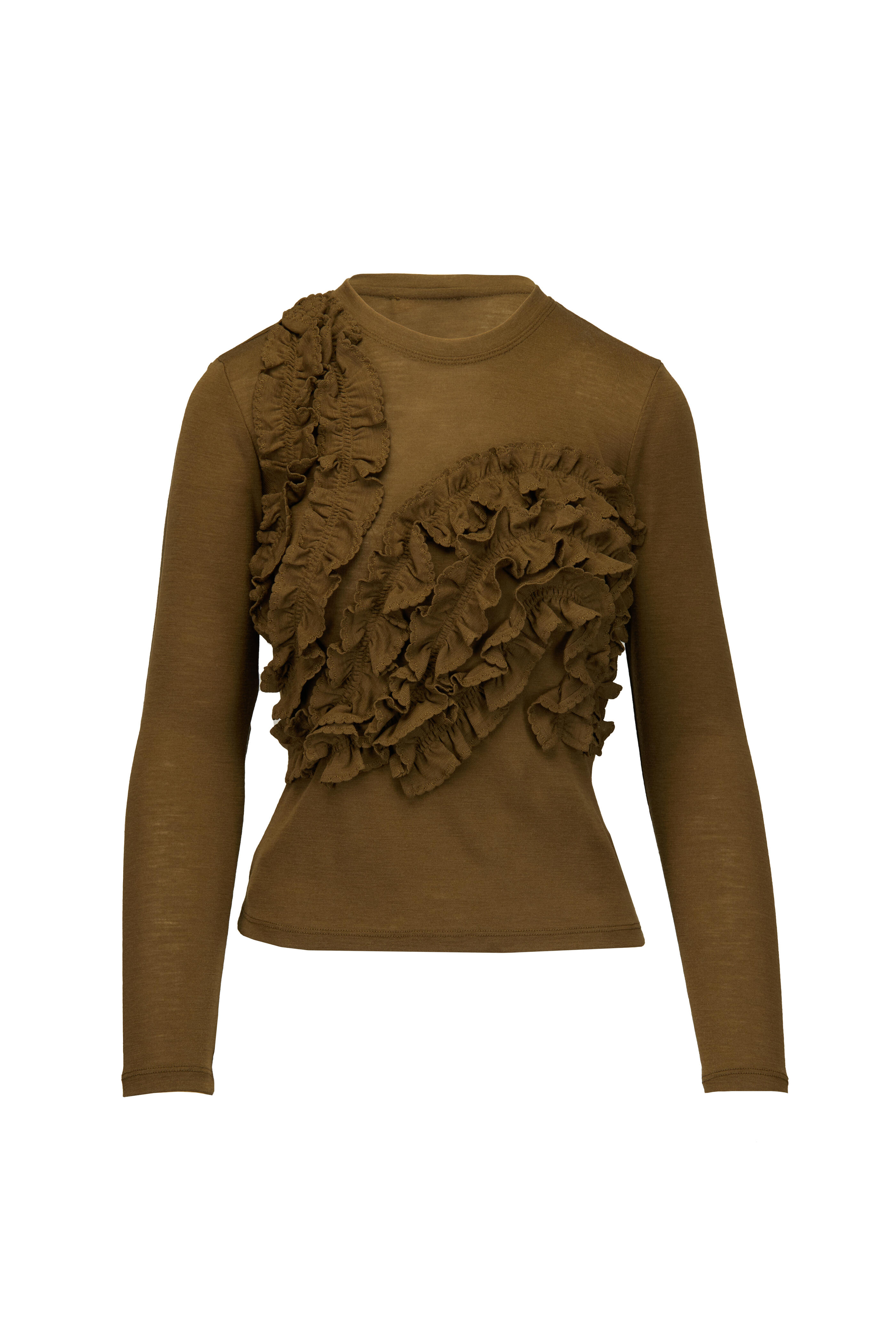 Ulla Johnson - Polina Loden Jersey Wool Top - view 1