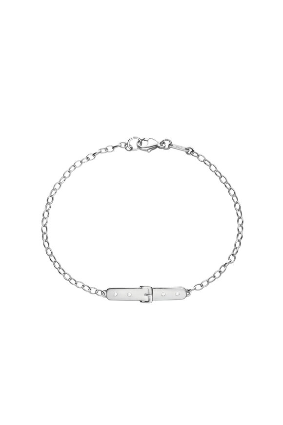 Monica Rich Kosann - Silver White Sapphire Forever Posey ID Bracelet