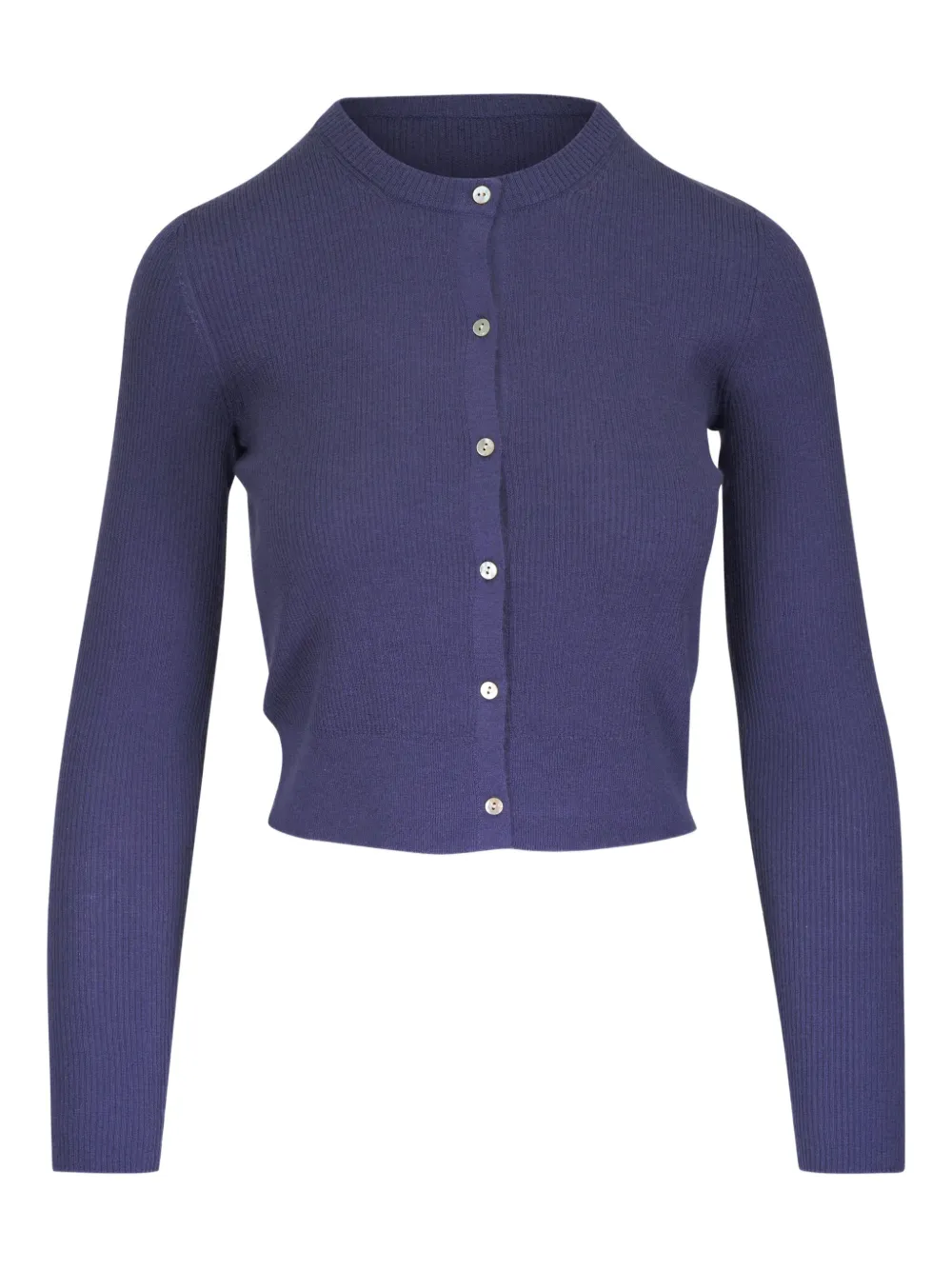 Vince - Mauve Thistle Cashmere & Silk Ribbed Slim Cardigan