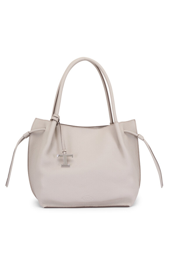 Tod's Gray Leather Top Handle Bag