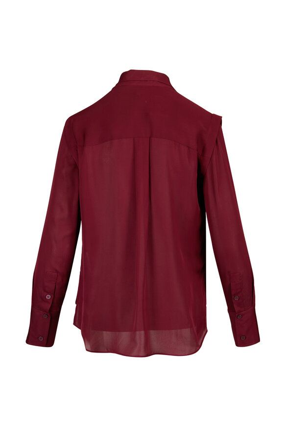 Simkhai Lillian Fig Silk Tie Neck Blouse - view 2