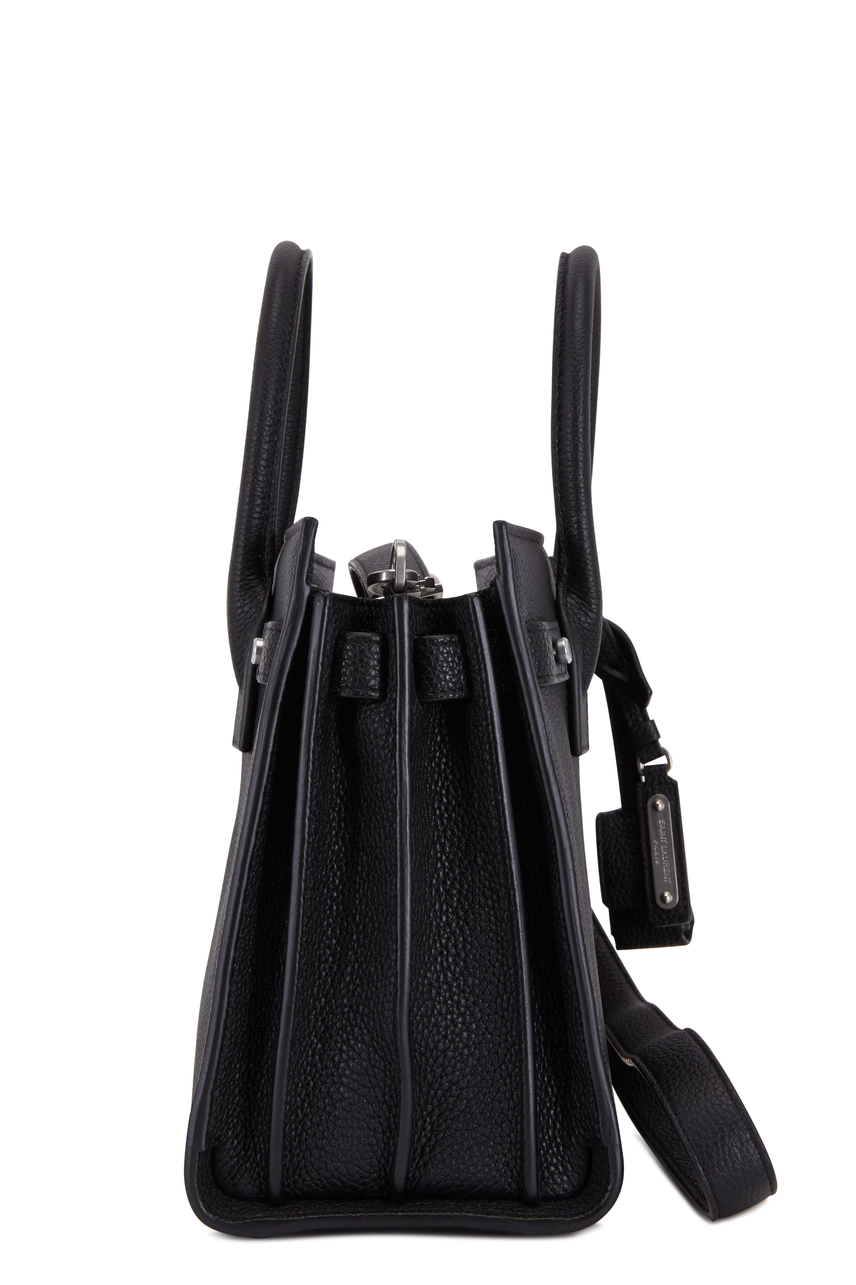 Saint Laurent - Sac De Jour Black Bonded Leather Baby Bag