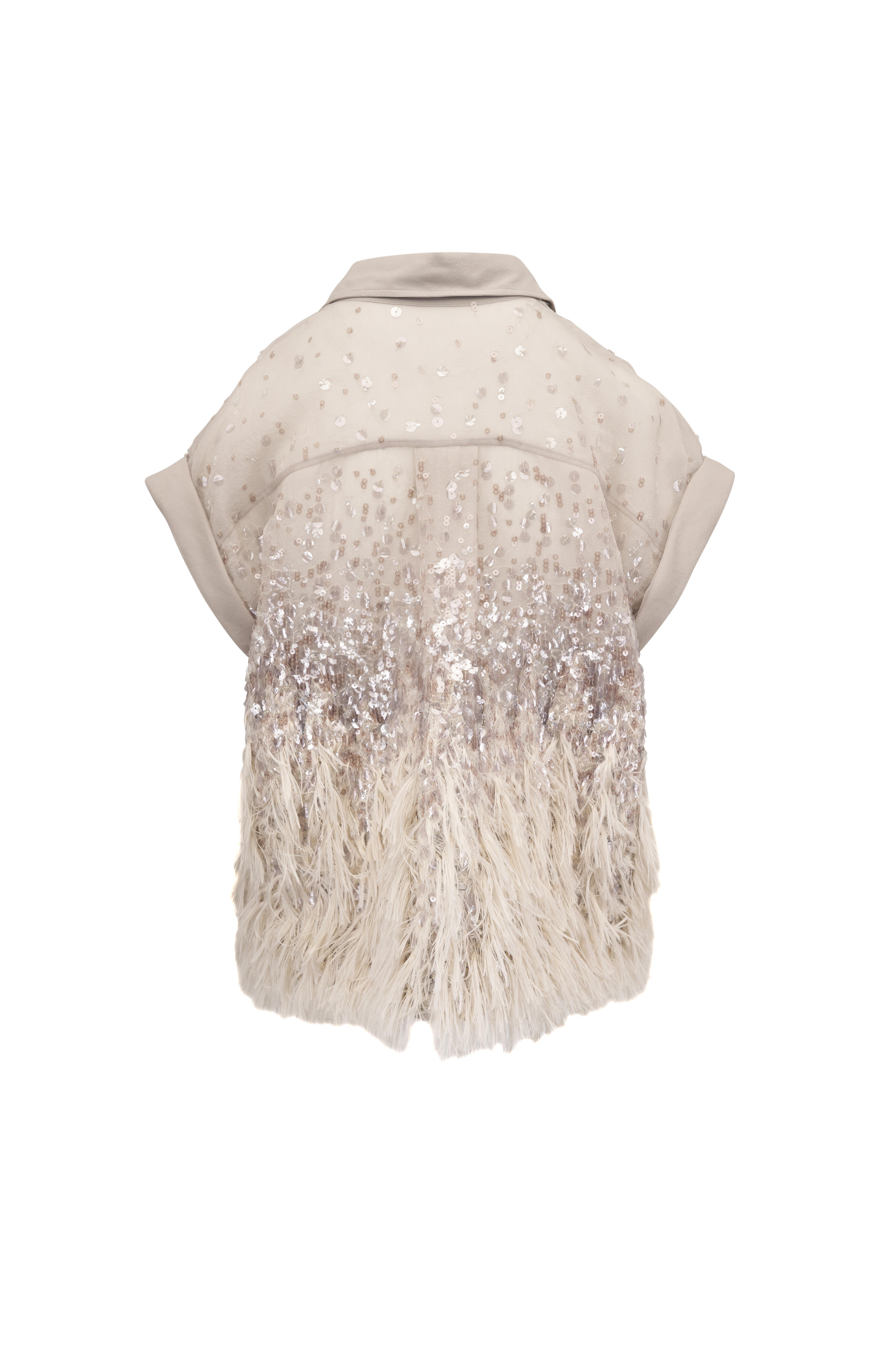 Brunello Cucinelli - Crispy Silk Chiffon Fil Coupé Dégradé Blouse