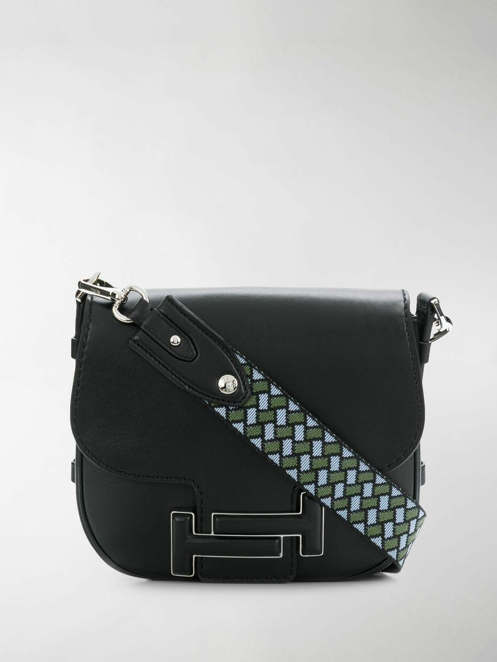 Tod's - Double T Black Leather Crossbody Bag | Mitchell Stores