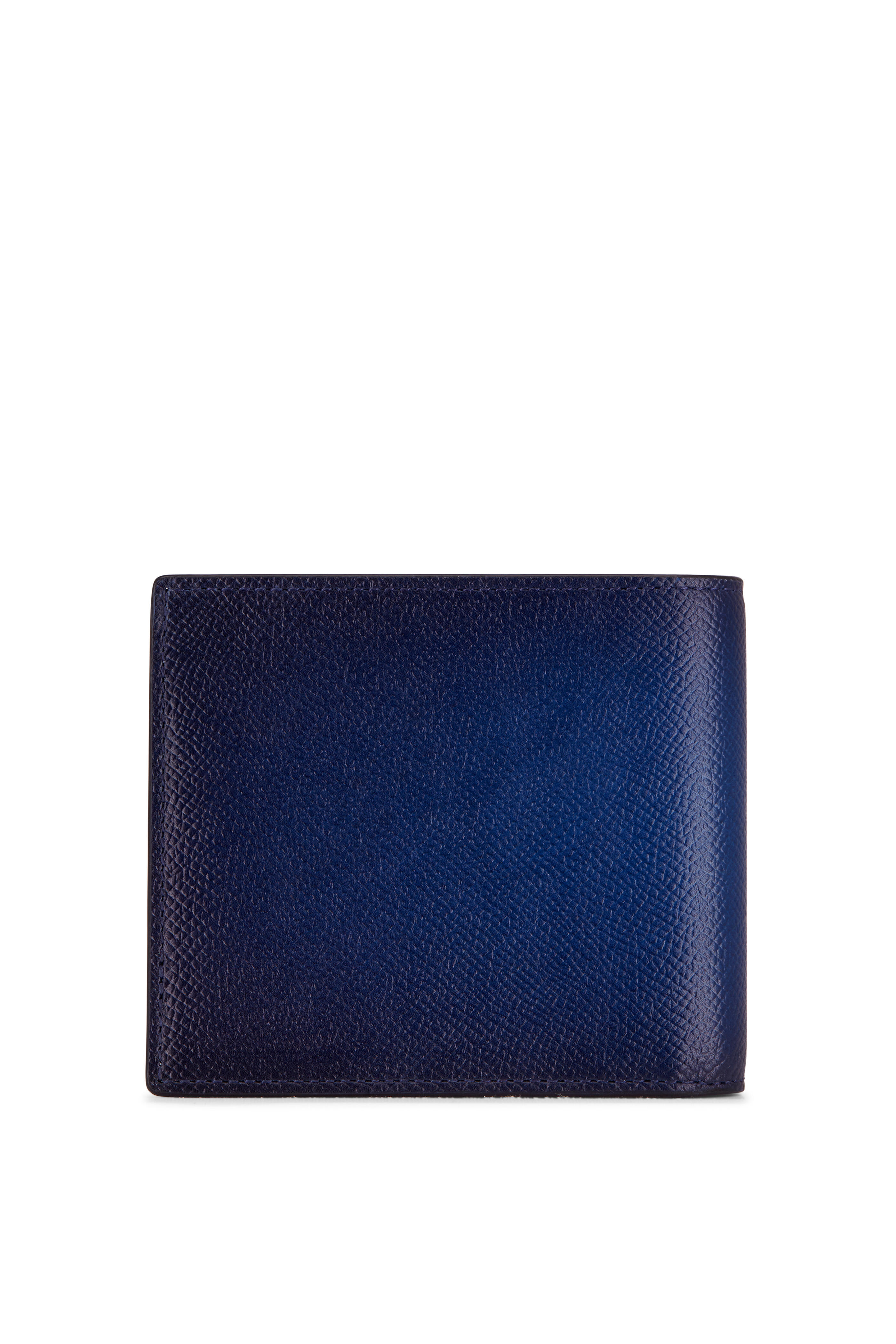 Blue Plain Mens Bi Fold Designer Leather Wallet, For Personal