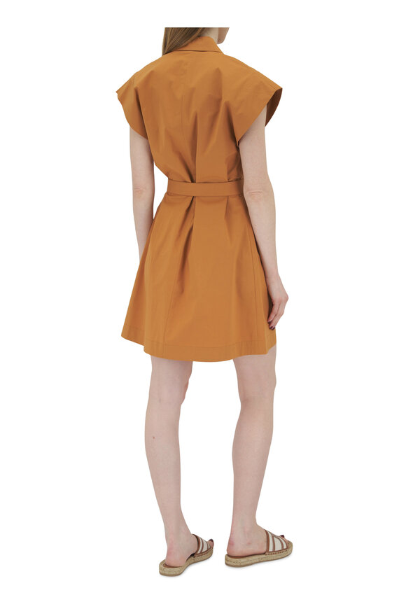 Antonelli - Kako Orange Cap Sleeve Belted Mini Dress 