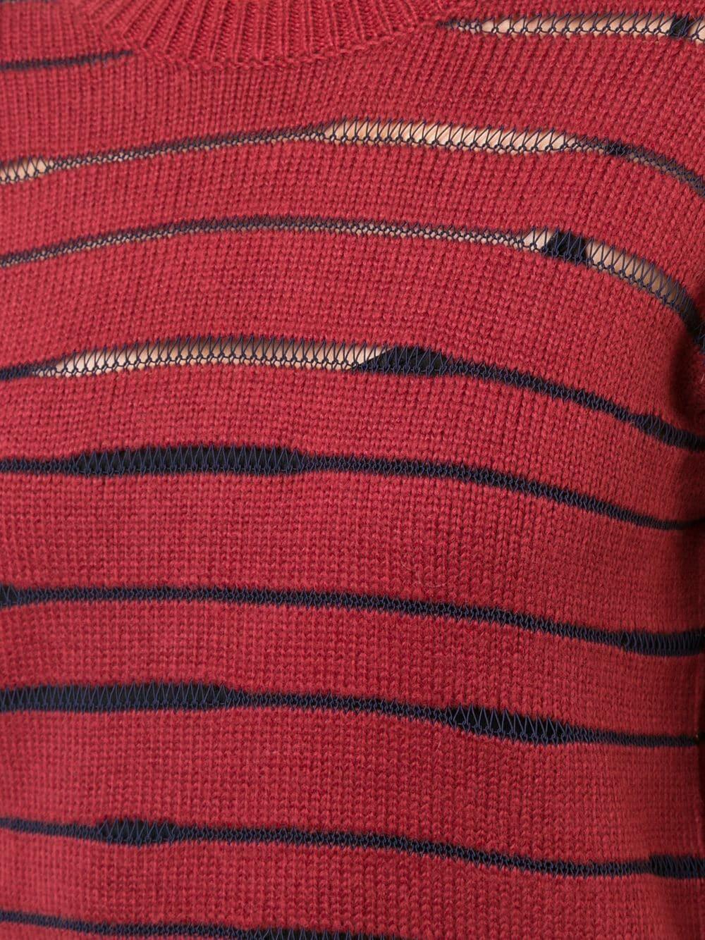 Rag & Bone - Penn Red & Navy Striped Crewneck Sweater
