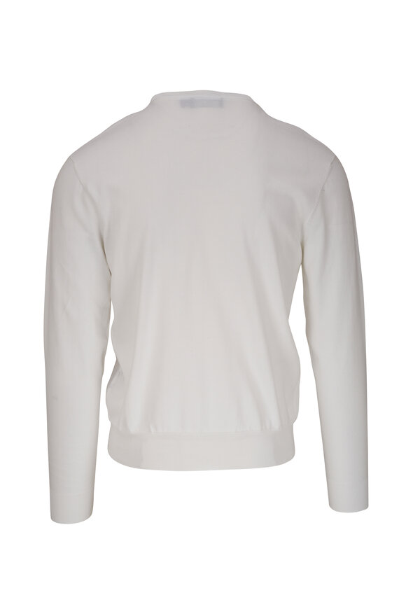 Ralph Lauren Purple Label - White Cotton Crewneck Sweater