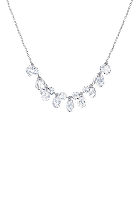 64 Facets Ethereal Diamond Cluster Droplet Pendant Necklace