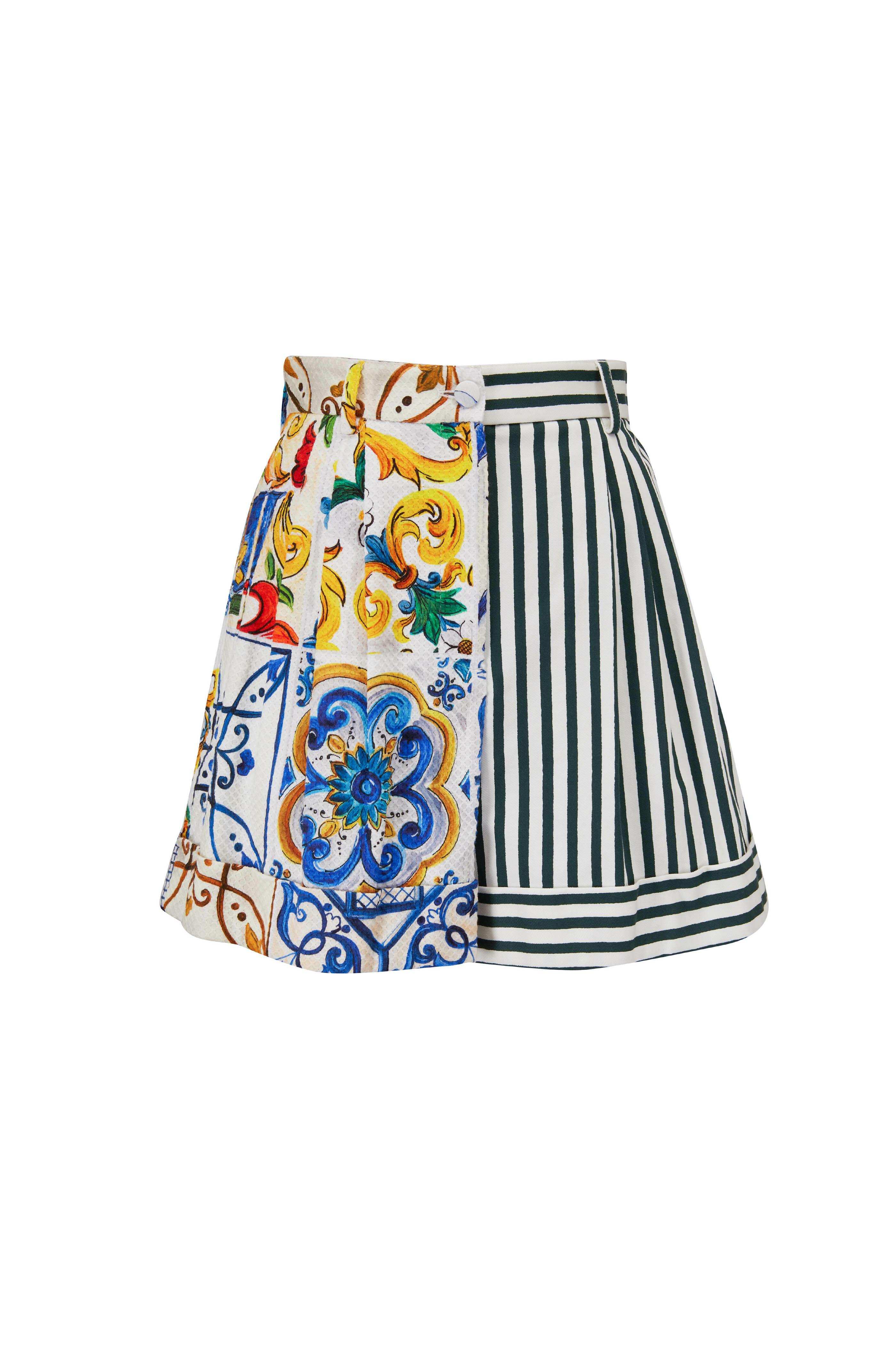 Dolce & Gabbana - Multicolor Stretch Cotton Patchwork Shorts