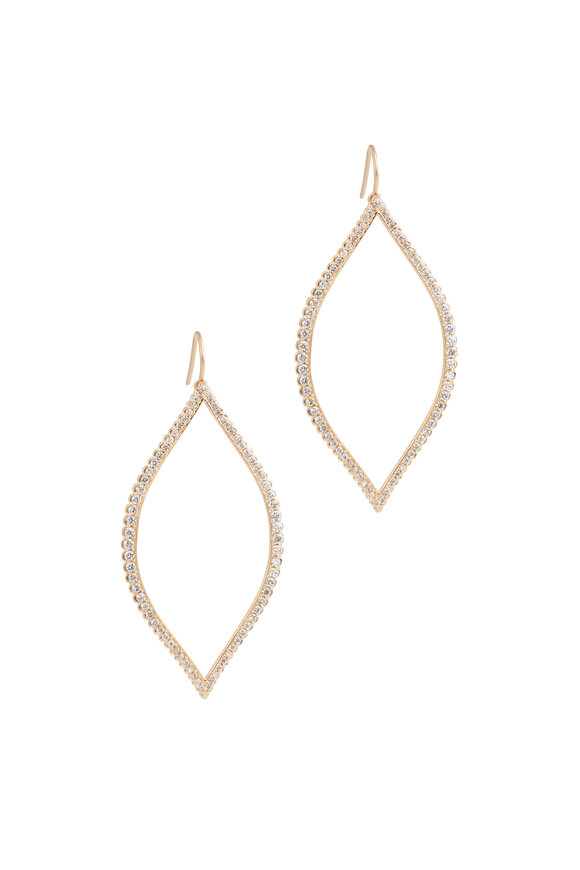 Jamie Wolf - Gold Bezel-Set Marquise Diamond Leaf Earrings