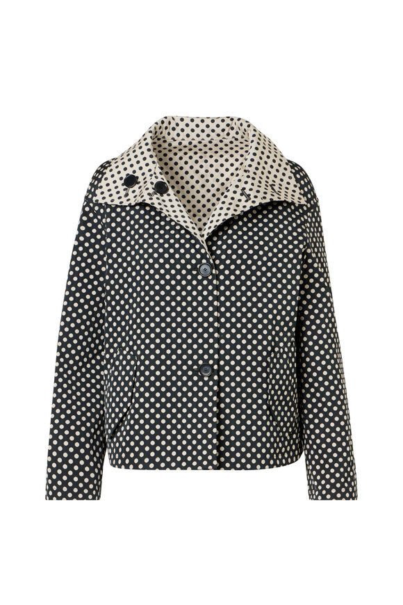 Akris Punto Black & Cream Reversible Polka Dot Jacket - view 1