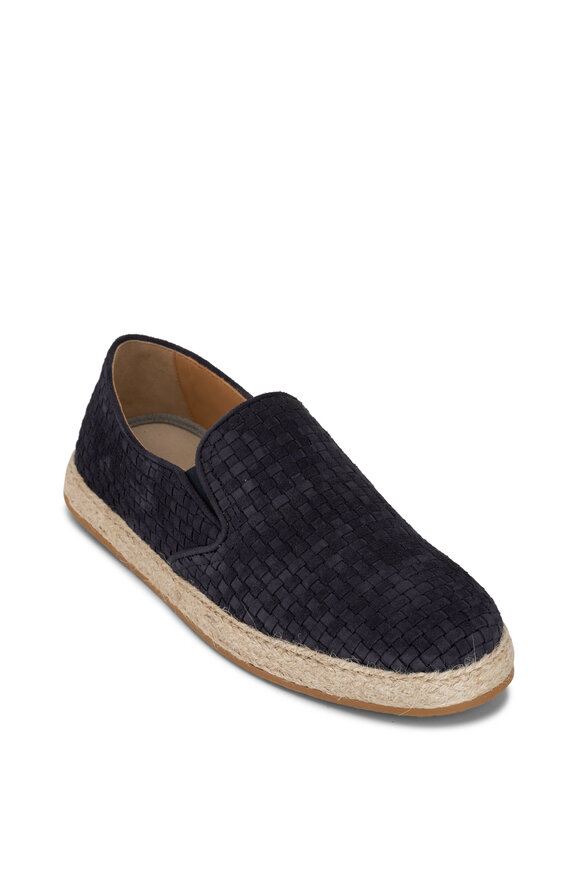 Brunello Cucinelli - Blue Woven Suede Espadrille Loafer