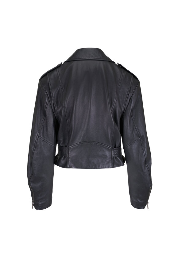 Saint Laurent Black Leather Zip Biker Jacket - view 3