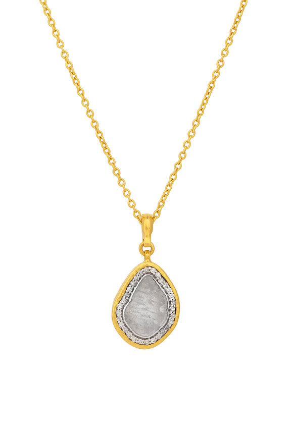 Gurhan 24k Gold Diamond Slice Pendant Necklace - view 1