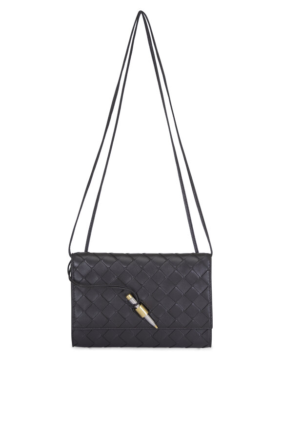 Bottega Veneta Andiamo Espresso Leather Crossbody Pouch - view 1