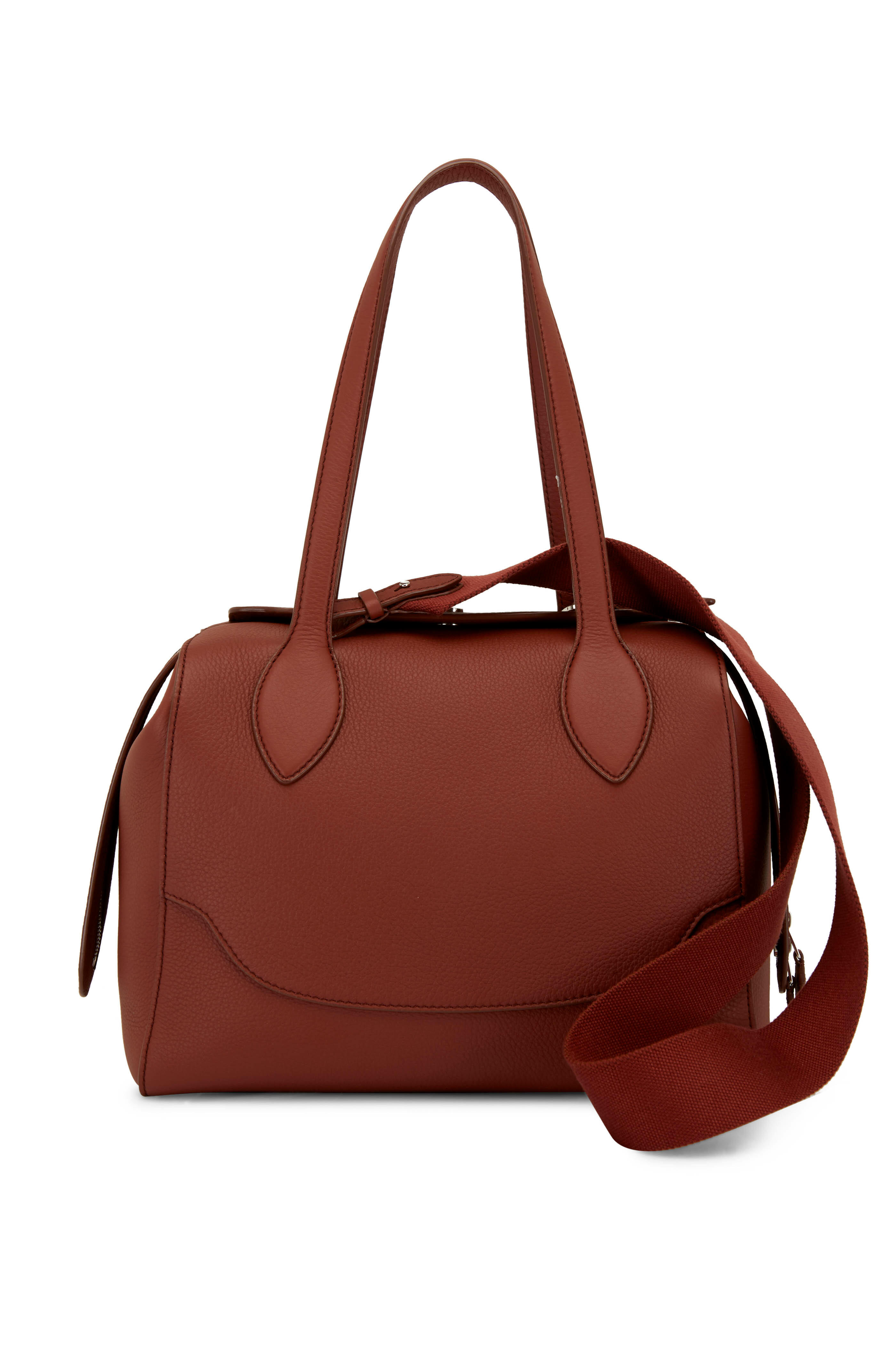 直営店【Loro Piana】Happy Day Medium Bag Loro Piana - Sesia Happy Day Brown Leather Medium Handbag