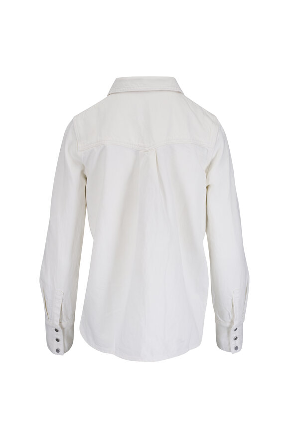 TWP Rancher White Cotton & Linen Denim Shirt - view 3