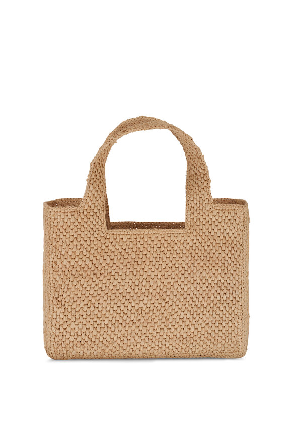 Loewe - Small Loewe Font Natural Raffia Tote 