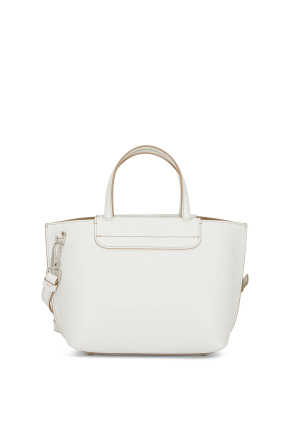 Tod's - AOL White Leather Mini Shopping Tote